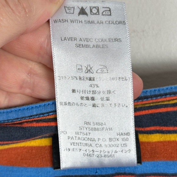 Patagonia Kamala Cowl Neck Striped Dress Womens Sz Medium Organic Lyocell Retro - Picture 10 of 16